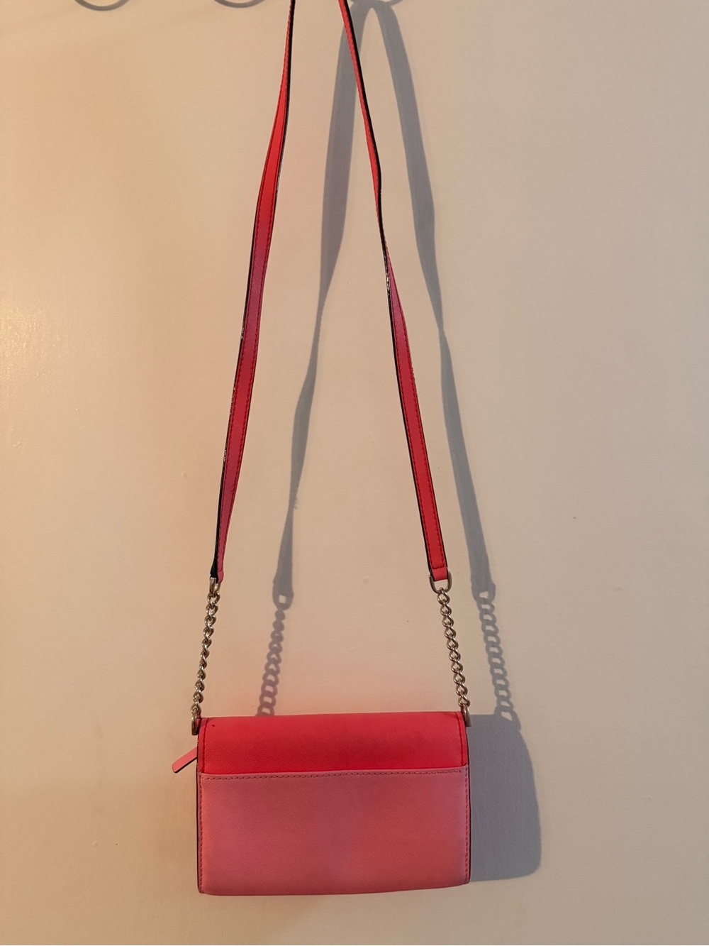 kate spade Bright Coral-Pink Crossbody Chain Wallet - Picture 4 of 5